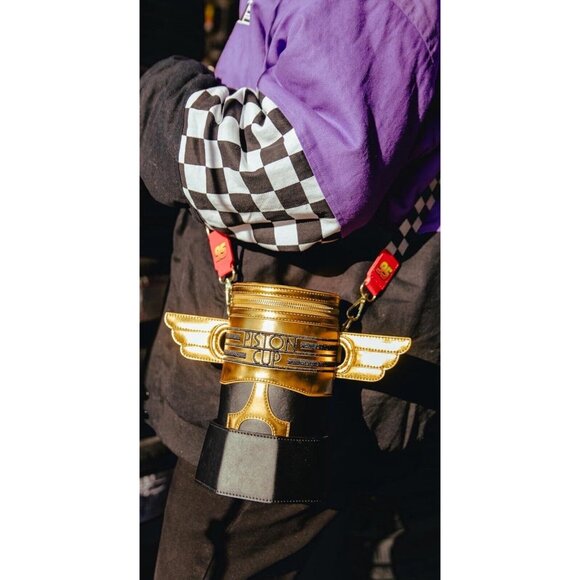 COPY - NWT Loungefly Cars Piston Cup Trophy Crossbody Bag Lightning McQueen SALE - Picture 2 of 11